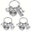 Fashion Fitness Equipment KeyChain Metal Barbell Piece Dumbbell Kettlebell Pendant Keyring For Men Key Holder Gifts