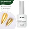 TING No Particles Non Sticker Powder Chrome Magic Mirror Powder Top Coat Gel Polish OEM Customize Bottles Chrome Topcoat