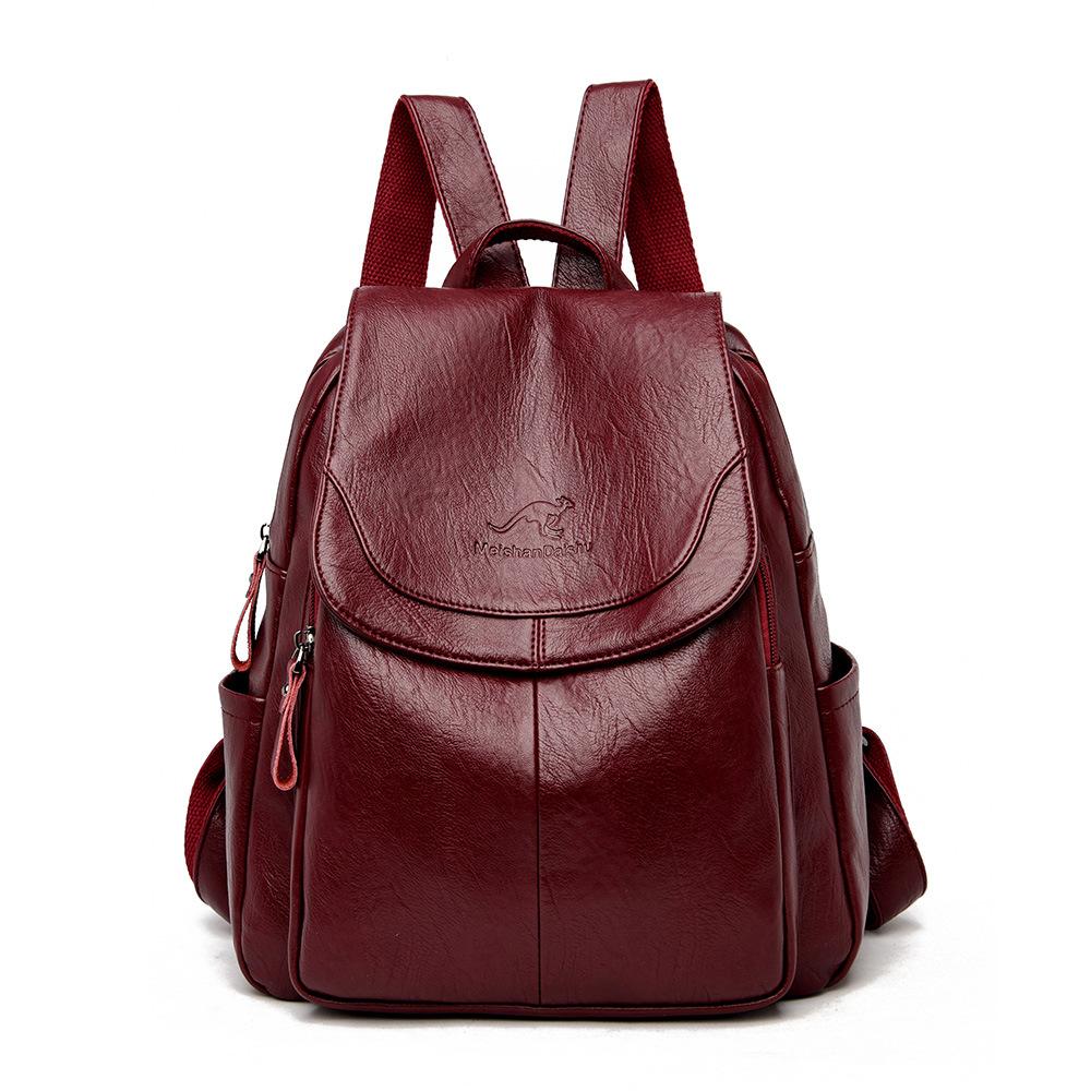 Ladies Backpacks Soft Leather Fashion Backpacks Female Travel Bags Backpacks Large-capacity School Bags