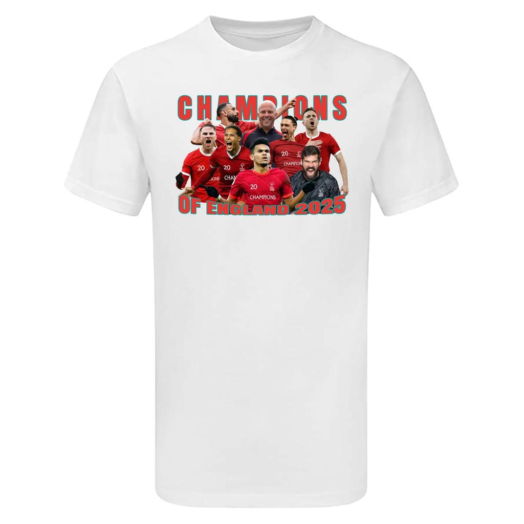 Summer New Men's Liverpool 20 England League Champions TSHIRT 2025 Player T-shirt Retro Fashion Unisex Short-sleeved Top