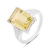 Серебряное кольцо с Натуральным зеленим кварцем 7.113ct, фианитами, вес изделия 5,28 гр (2162346)