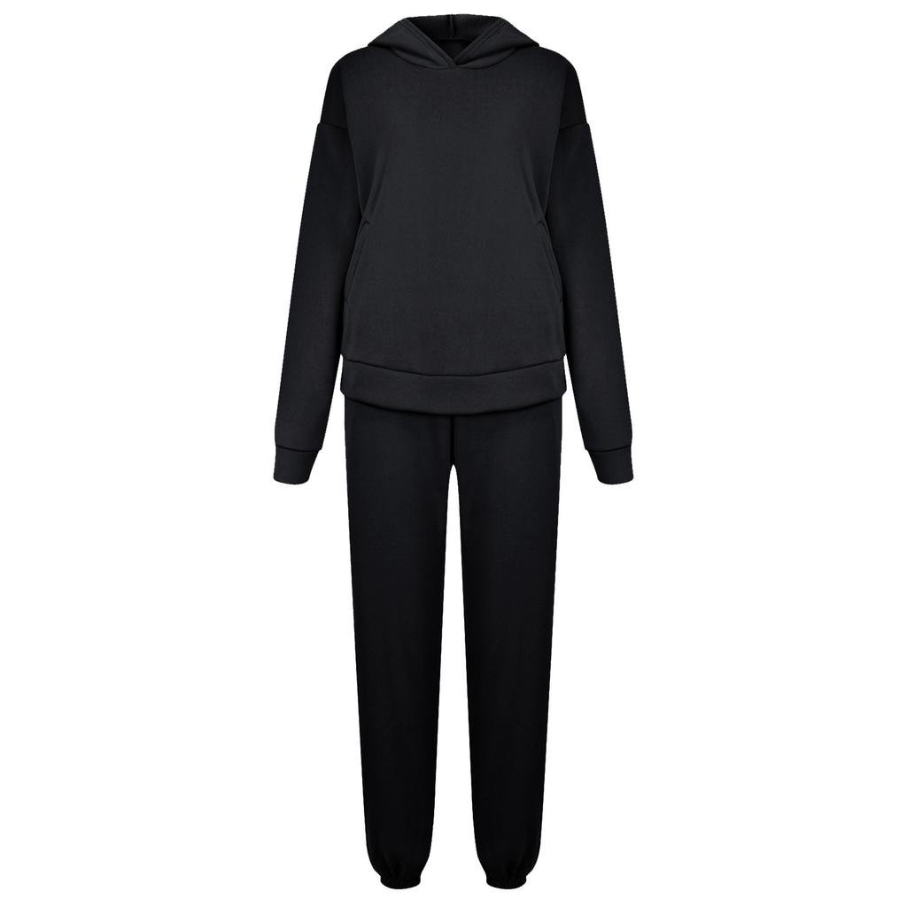 Женские комплекты из двух предметов, толстовки с длинными рукавами, пуловер, толстовка, спортивные штаны, повседневный спортивный костюм для тренировок