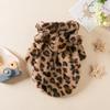 Fashion Leopard Print Dog Clothes Warm Fleece Teddy Dog Coat Jacket Thickened Pet Padded Coat Dog