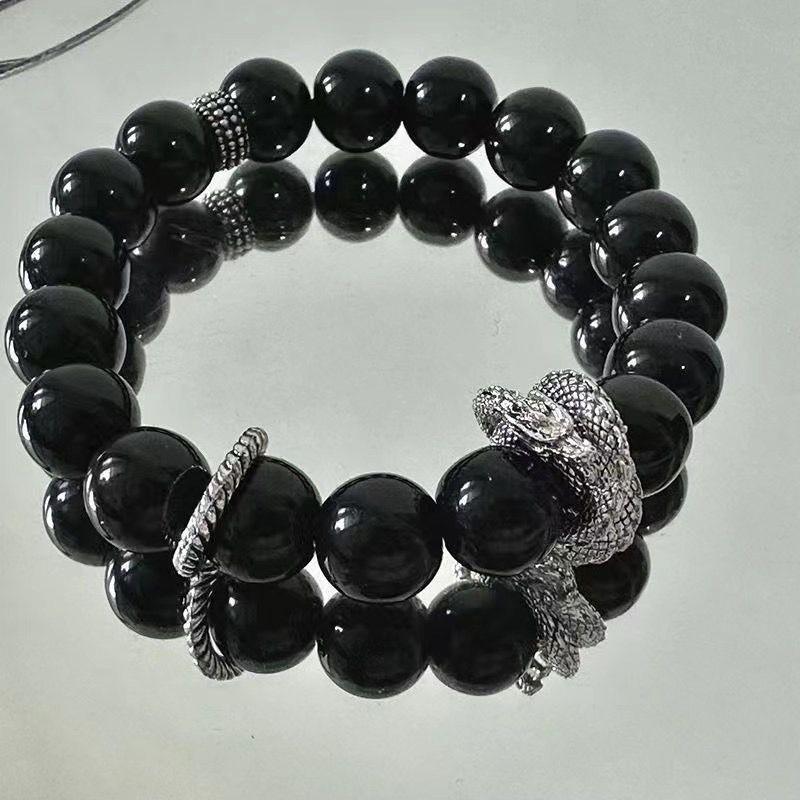 New Chinese Retro Double-Layer Bracelet for Women, Unique Design, Ancient Style Fashion, Shangui Flower Coin Hand String for Men