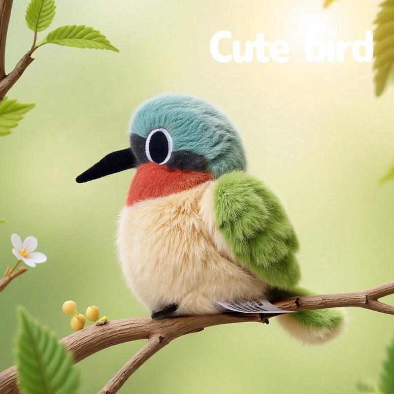 11cm Cartoon Funny Bird Series Plush Toys Soft Cute Jungle Forked Sunbird Stuffed Animals Perfect Birthday Gift for Kids or Boys