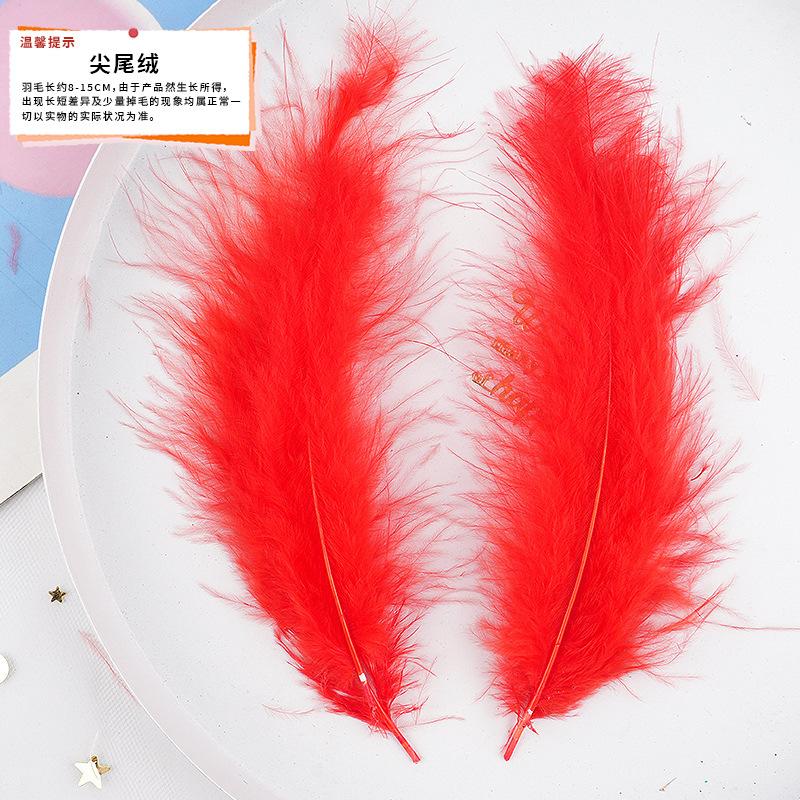20Pcs57 Big Red Feather Diy Jewelry Accessories Clothing Handicrafts Decorative Materials