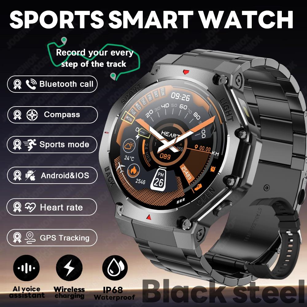 Новые Смарт-часы с GPS для спорта Мужские PK Amazfit T-Rex 3 Bluetooth-звонок Умные часы Компас Фитнес на открытом воздухе Монитор здоровья Браслет
