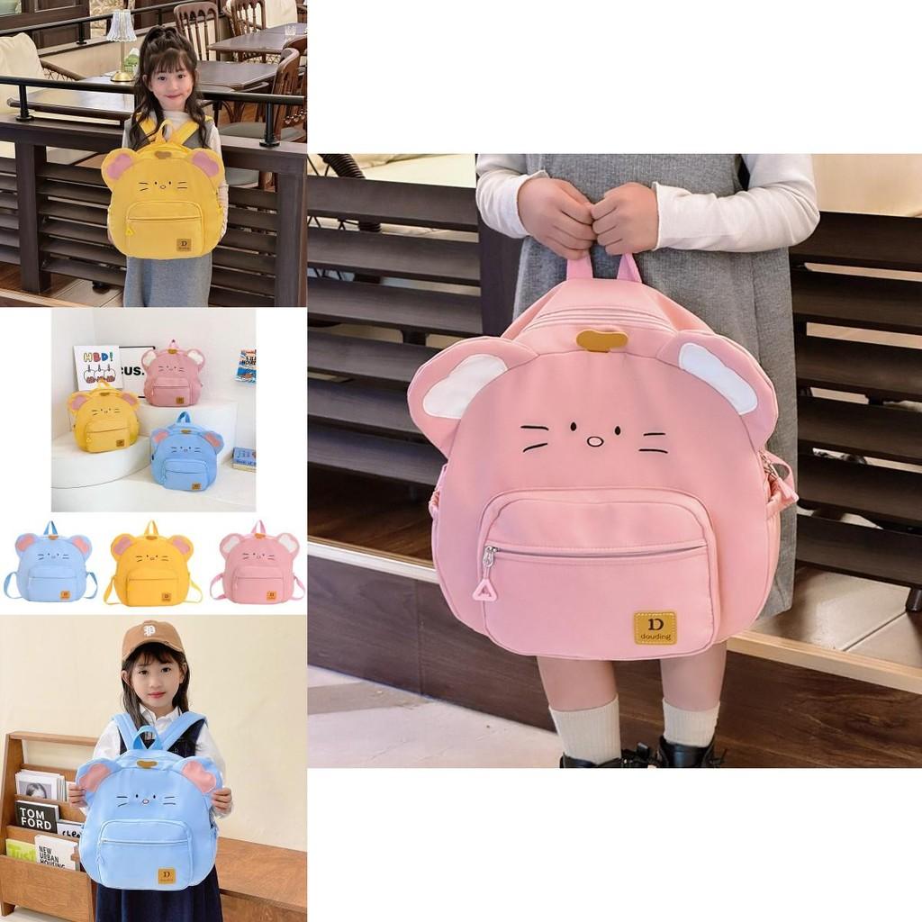 Cute Cartoon Cat Backpack For Kids Large Capacity Durable Nylon School Bag For Ages 3 To 4 Years