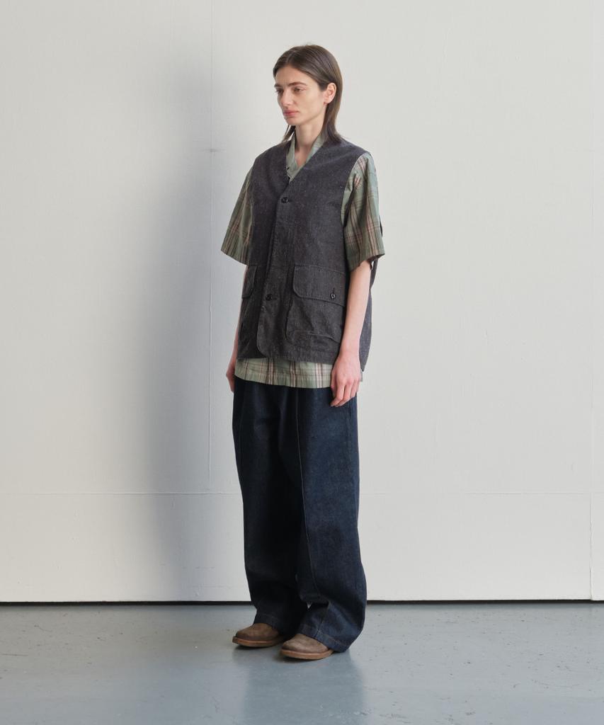 Horlisun Weaver Slik Denim Vest Black