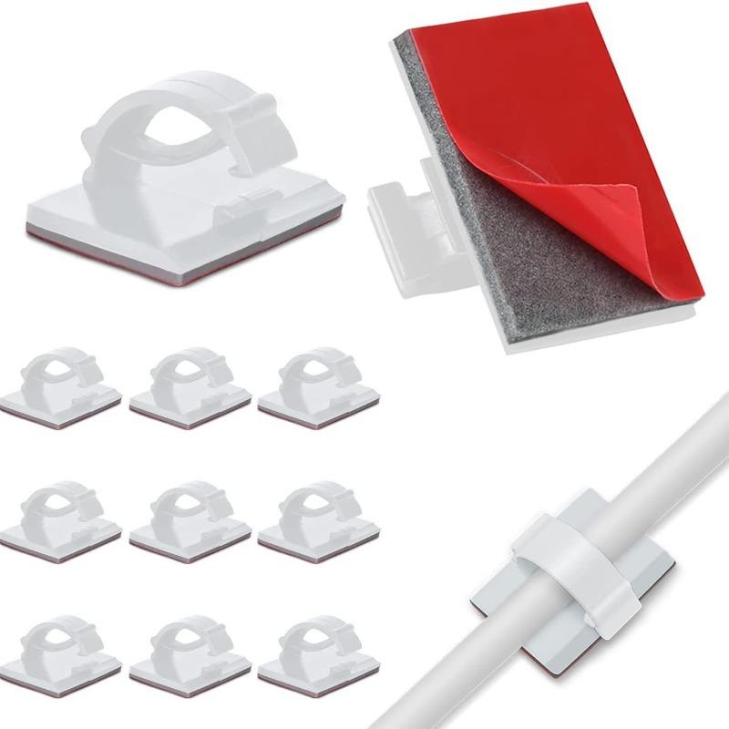 Self-adhesive Large Transparent Wiring Clamp Cable Fixing Base Ideal for Dash Cam Navigator Installation Neat Circuit