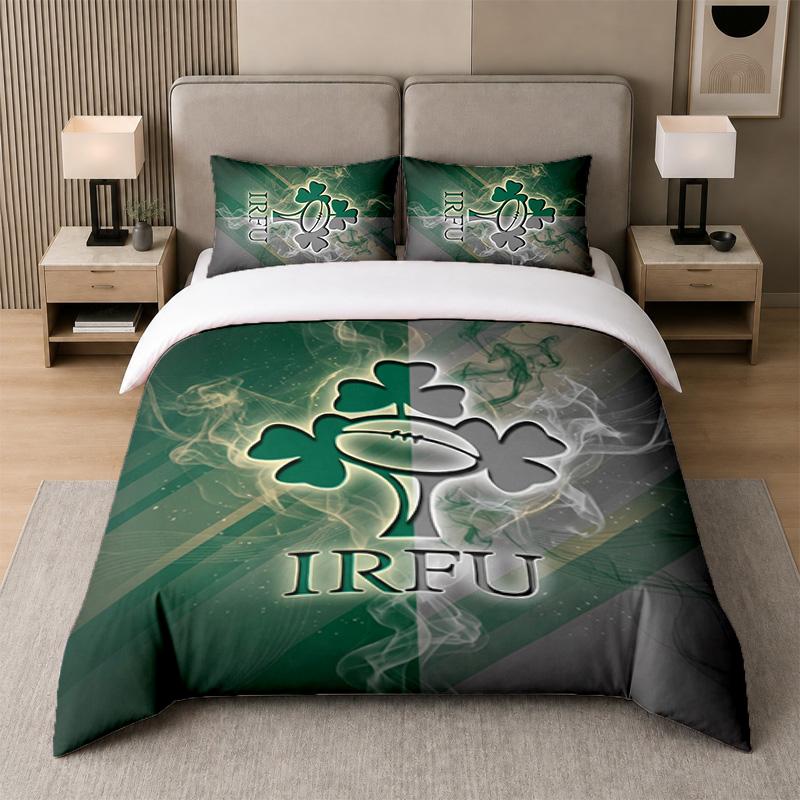 3Pcs Bedding SetIreland Rugby Soft Bed Sheet and Two Pillowcases Home Bedroom Decor