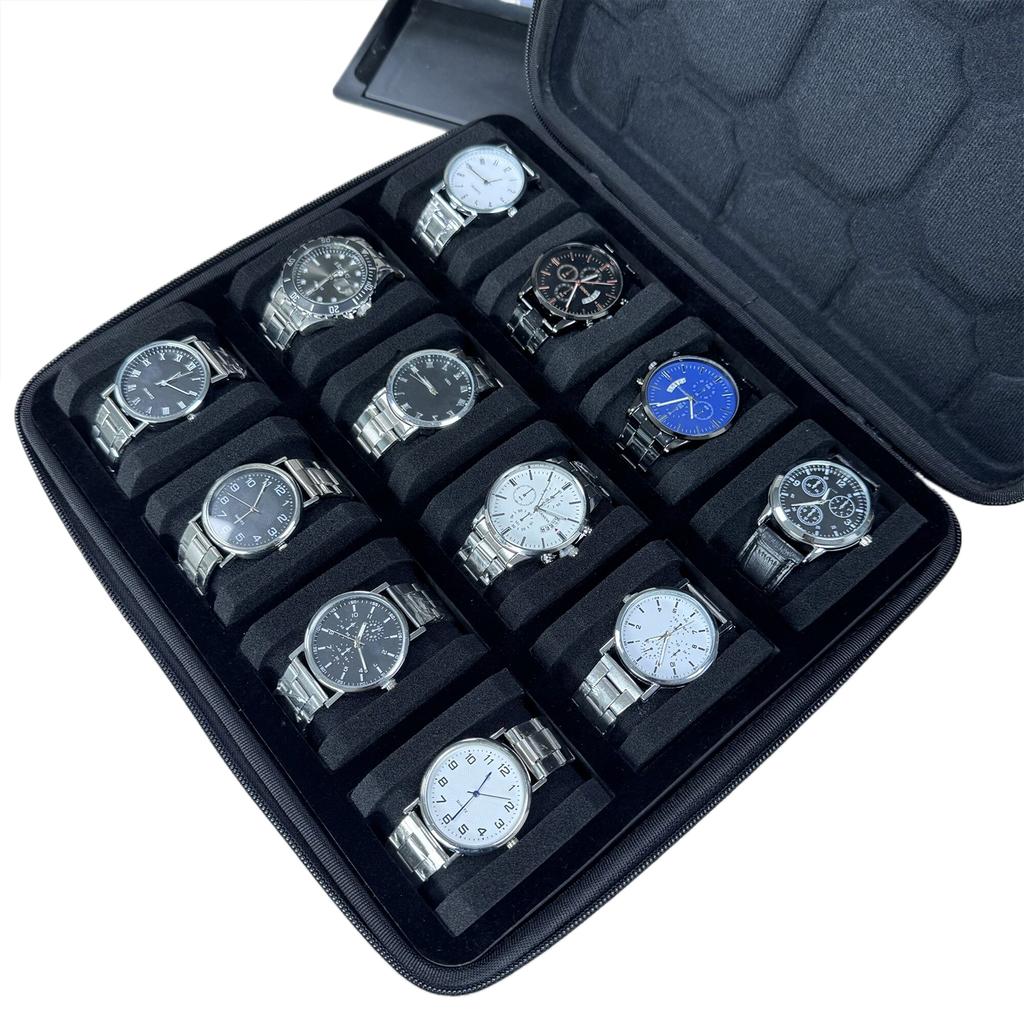 12-слотовый футляр для часов, органайзер для часов, чехол для часов из ткани EVA Oxford, защитная коробка для часов, витрина для хранения