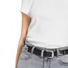 Pinko Минималистичный Повседневный Стиль для Поездок на Работу Однотонная Футболка с Круглым Вырезом и Коротким Рукавом Женские Топы POAF261219041