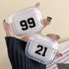 Чехол для Apple Airpods 2 1 Чехлы для наушников с крючком Модный Черный Номер футбол Для Airpod Pro 3 Pro2 Прозрачные Защитные чехлы