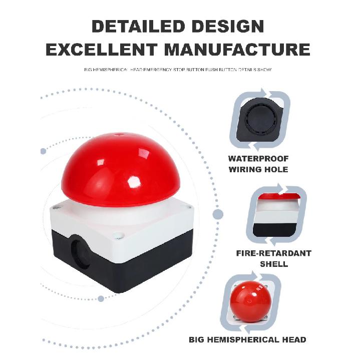 E-stop Pedal Push Button without Fixation Waterproof IP67 Self reset Momentary Foot Switch Big Mushroom Emergency Stop Buttons