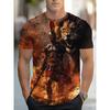 Мужская стильная футболка с графикой воина Одежда Полный принт Короткий рукав Круглый вырез Повседневные футболки Топы Новинки Мужские футболки Стритвир