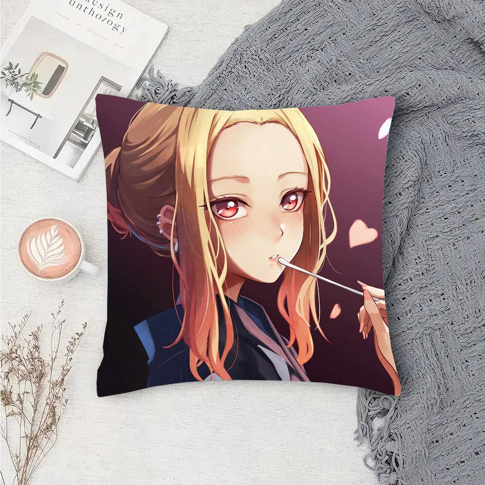 Japan Anime Marin Kitagawa Classic Pillow Case Fashion Square Pillowcase Bedroom Sofa Room Ins Decoration Leisure