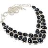 Snowflake Obsidian Gemstone Handmade 925 Silver Jewelry Necklace 18" JCN409-18