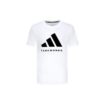adidas Классический принт логотипа, удобная, дышащая, приятная для кожи, повседневная трикотажная футболка с круглым вырезом и коротким рукавом, топы унисекс, белый, черный ADICLTS24TK-WB
