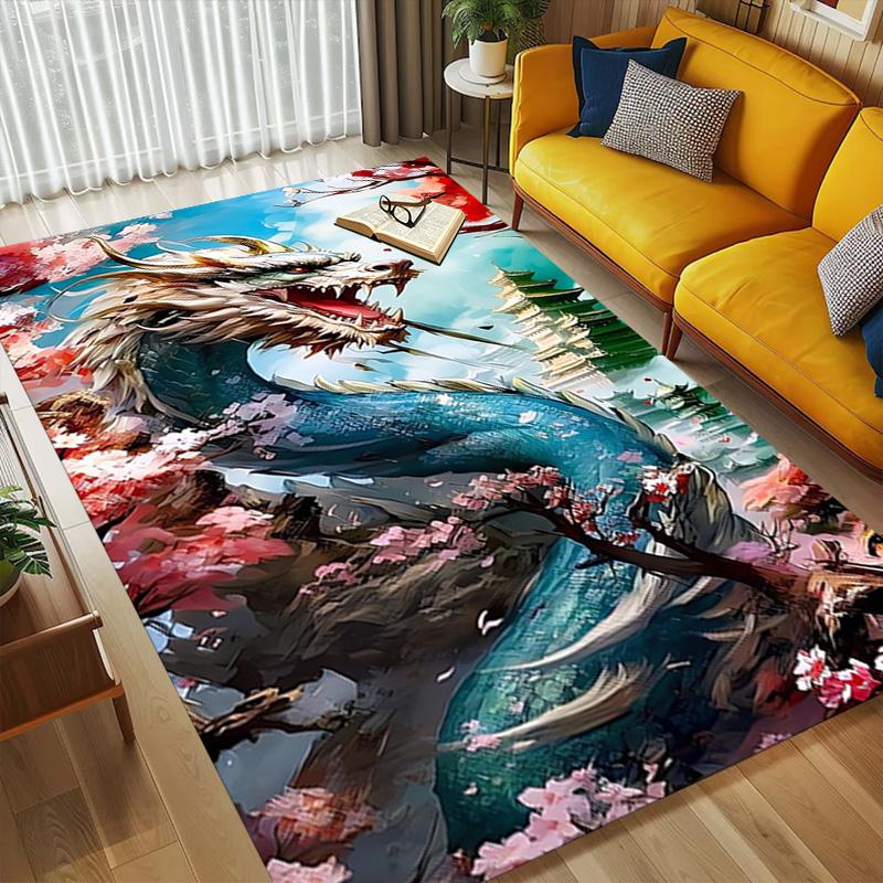 Dragon Blossom Living Room Nonslip Area Rug Soft Carpet For Bedroom Game Playroom Sofa Office Home Decor Doormat Christmas Gift C9302143