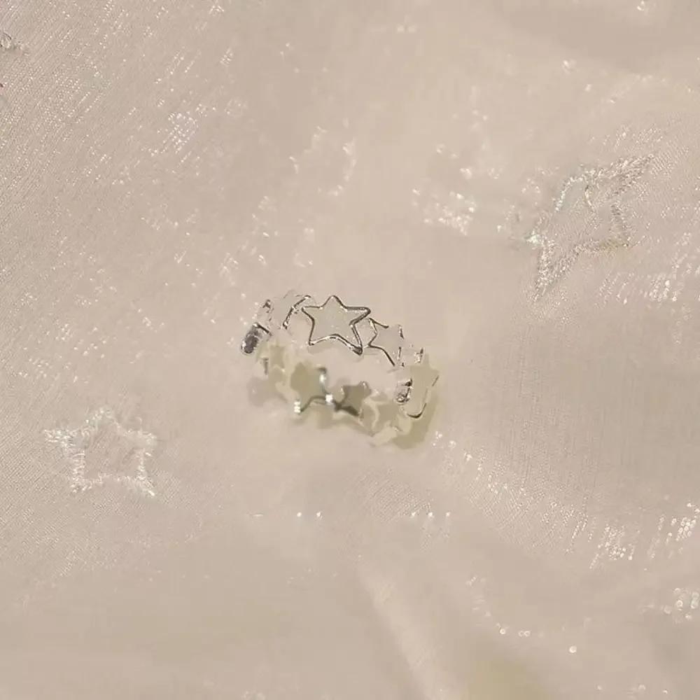 Корейские нерегулярные кольца-звезды с персонализацией для женщин, геометрические K-pop кольца-пряжки для пальцев, ювелирные аксессуары Y2K, открытое кольцо, рождественский подарок
