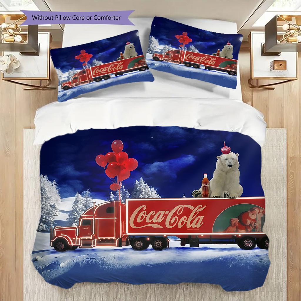 Cocacola Refreshment Sip Threepiece Set 1 Duvet Cover 2 Pillowcase Without Core Duvet Cover And Pillowcase Soft And Comfortable