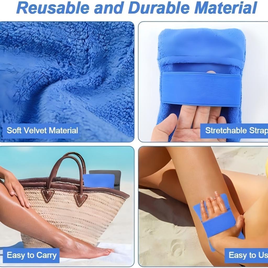Beach Sand Removal Glove Outdoor Sand Cleaner Hand Tool for Removing Sand from Skin and Surfaces with Elastic Strap for Secure Fit