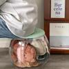 Portable Storage Box Stool Transparent Children Storage Bench Plastic Round Stool  Living Room