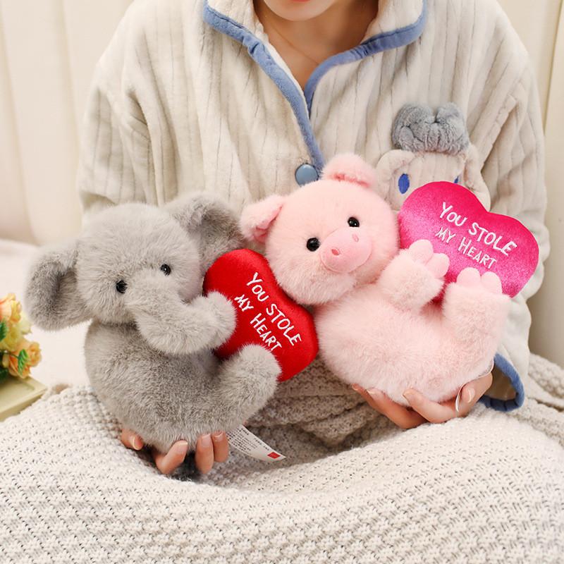 Elephant Quality Premium Plush Toy With Heart Design Charming Pig Doll Great For Love Celebrations