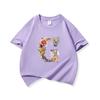 Kids Cotton T Shirt Floral Letter G Print Crew Neck Short Sleeve Tee Casual Boys Girls Summer Tops