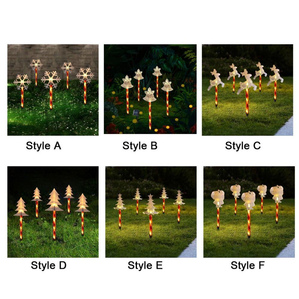 5 шт./набор Снежинка Рождественская елка Наземный светильник 8 режимов Дед Мороз Солнечные огни Газон