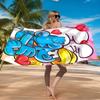 Blue Smur-f Characters Beach Towel Microfiber Beach Towel, Lightweight and Quick-Dry, for Summer Travel, Swimming Pool Fan Birthday Gift