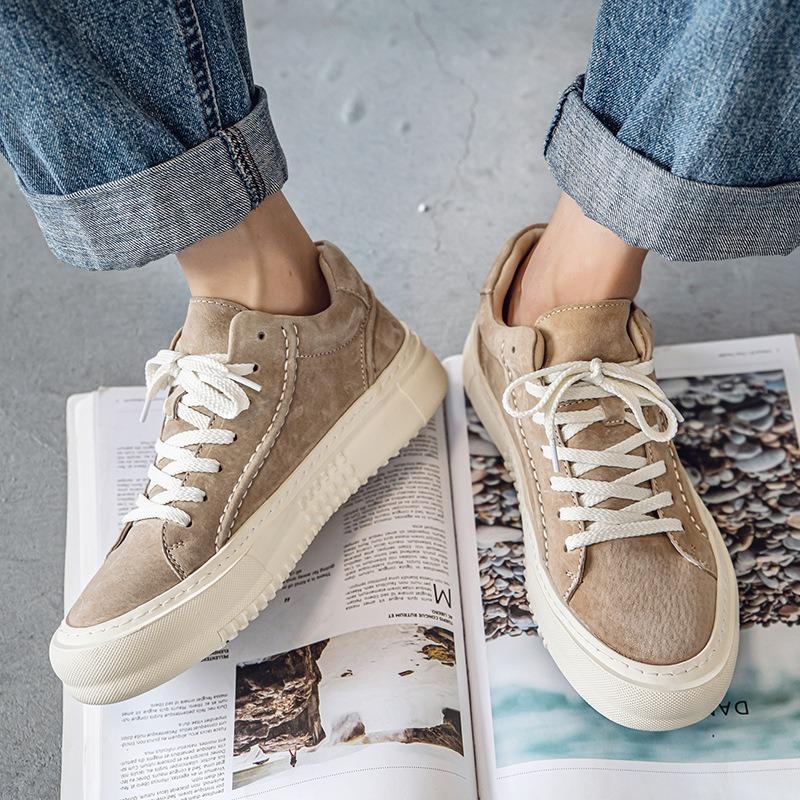 Повседневная мужская обувь из свиной кожи, новая летняя, функциональная, в стиле ретро, британские кеды на низкой подошве, белая мужская обувь