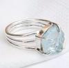 Кольцо с аквамарином, кольцо из стерлингового серебра 925 пробы, кольцо ручной работы, все размеры MO74