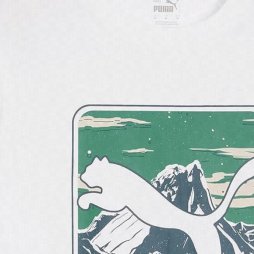 Puma Ретро-американская спортивная повседневная дышащая футболка с круглым вырезом с принтом для мужчин, топы, белая 684761-02