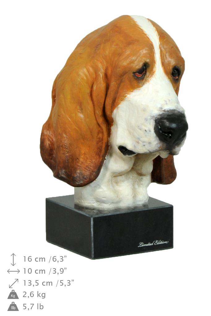 Basset Hound II - Painted Figurine, Statue, Figure, Made by the Artist, Brand Art-Dog