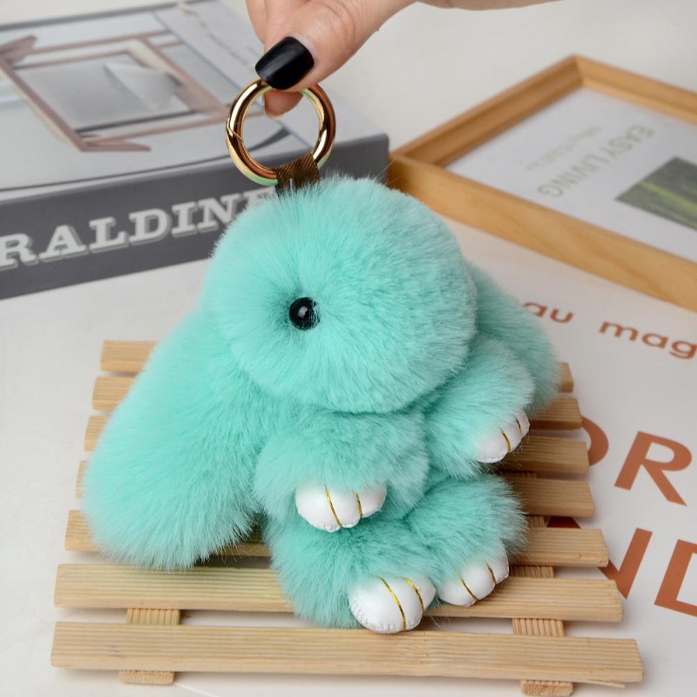 Artificial Rabbit Fur Rabbit  Key Chain Pompon Bag Pendant Cute Bunny Keychain  Gifts