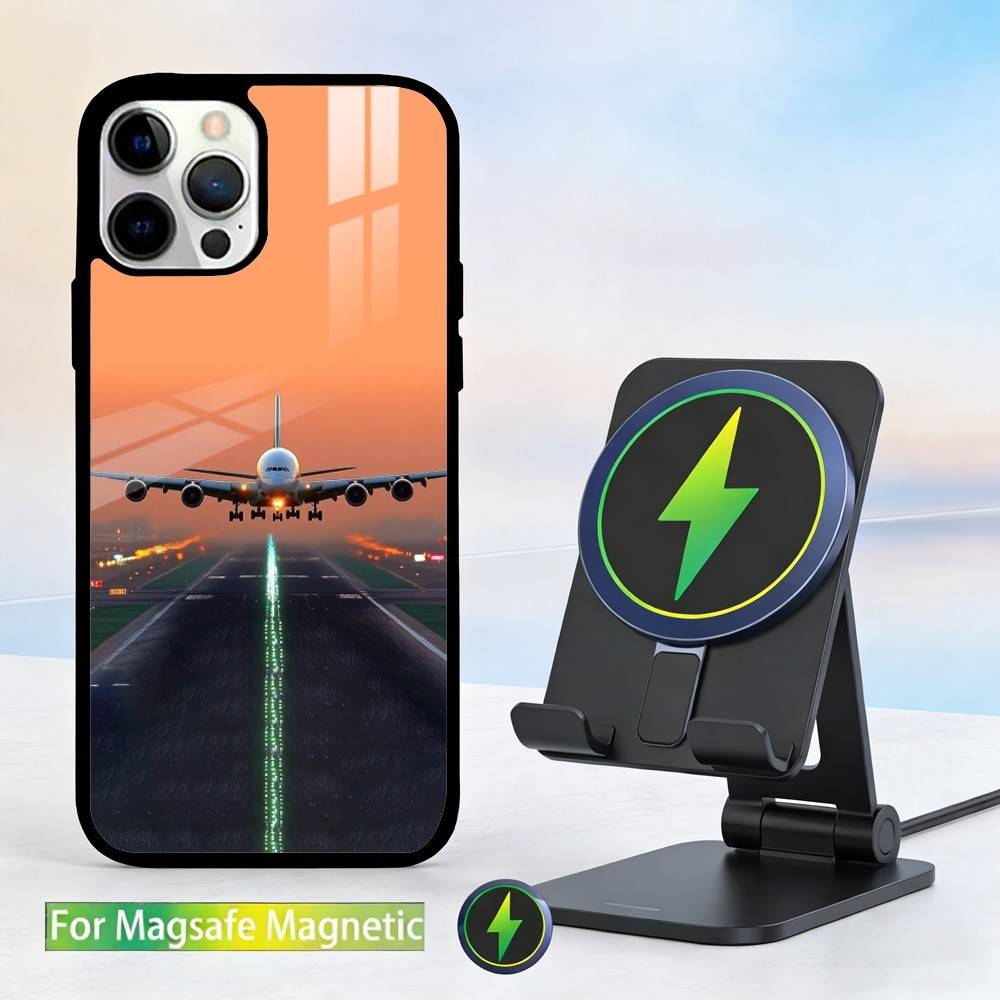 Airplane Plane Phone Case For iPhone 14,16,15,13,17,12,Plus,Pro,Max Magnetic For Magsafe Frosted Cover