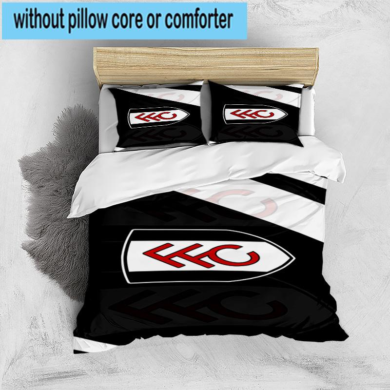 3pcs Fulham F.C Printed Bedding Set Duvet Cover Closure Includes 1 Duvet Cover & 2 Pillowcases Bedding Sets Home Decor Gifts