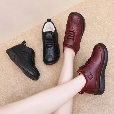 Зимние хлопковые туфли Старый Пекин Водонепроницаемые, Нескользящие и Морозостойкие Туфли для мам среднего и пожилого возраста Плюс бархатные толстые теплые хлопковые ботинки Женские