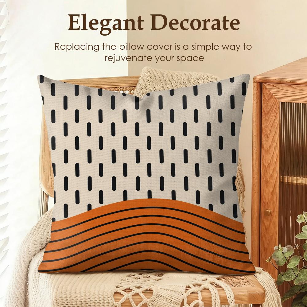 Boho Abstract Earth Tone Art Cushion Cover Natural Linen Organic Fabric DoubleSided Printing Sofa Home Decor Gift Pillow Cover