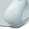Oval Glass Coffee Table High Gloss White