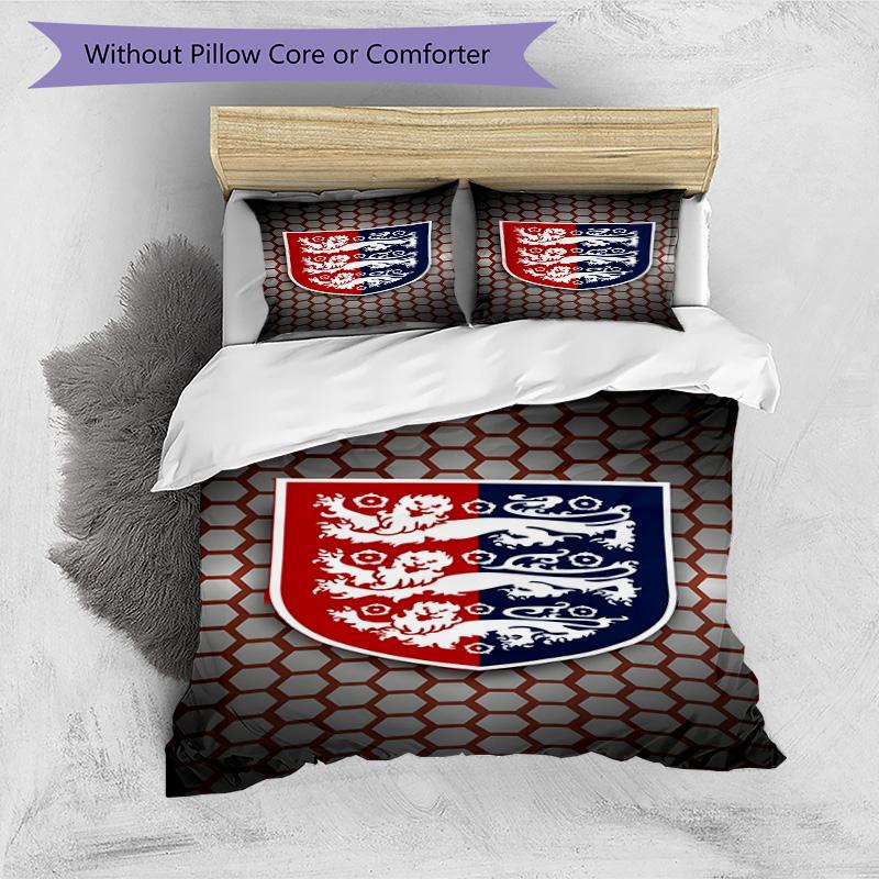 England Football Crest Printed Pattern Duvet Cover Set – includes 1 duvet cover and 2 matching pillowcases Bedroom decor Christmas gifts