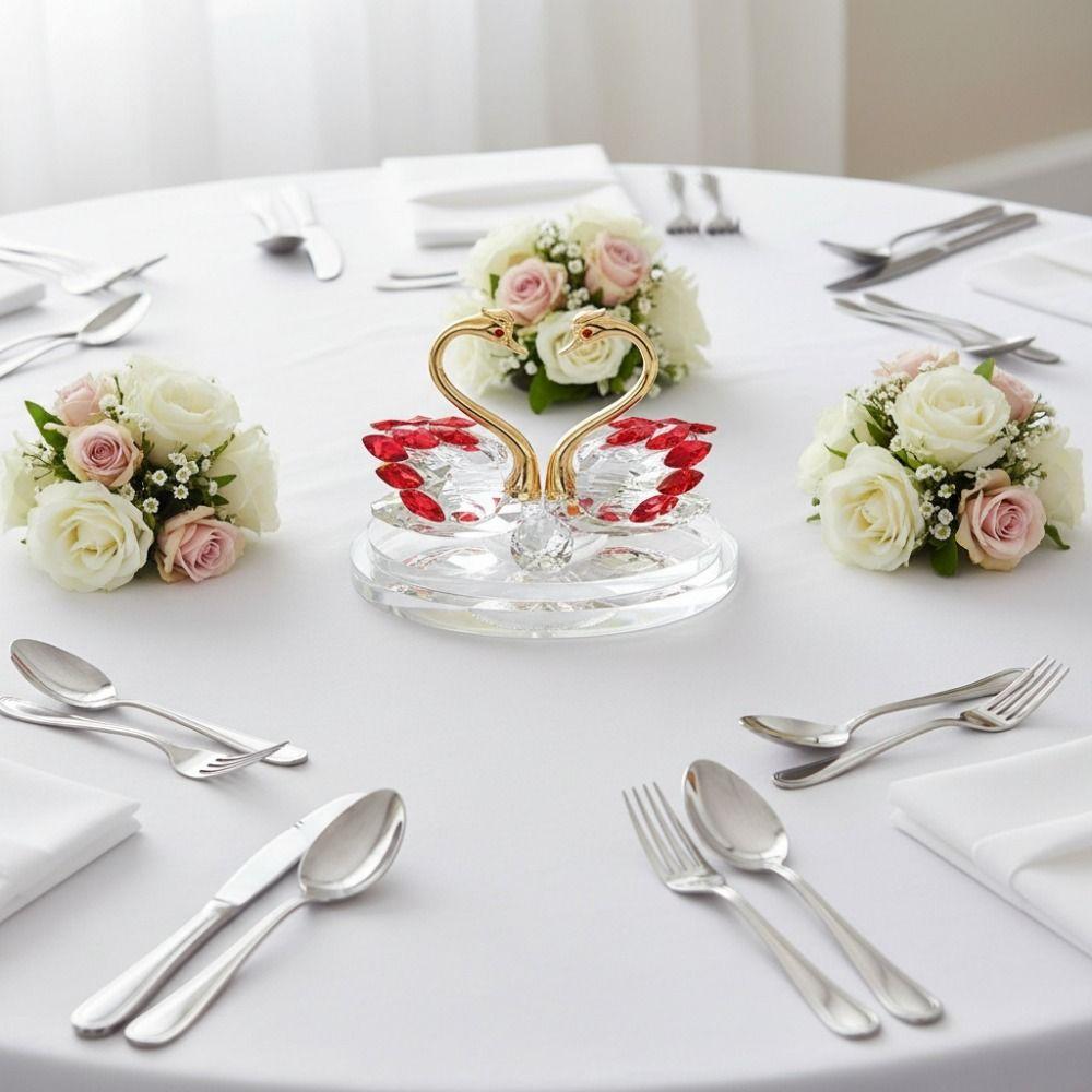 Изысканные хрустальные украшения-лебеди Световая роскошь Стеклянные лебеди Фигурки лебедей Интерьер автомобиля