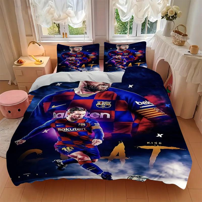 Field Messi'S Legacy Print 3Pcs Bedding Setduvet Cover With 2 Bedropillowcase Home Birthday Gift