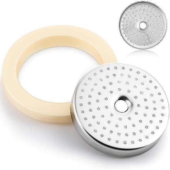 Precision Shower Screen with 54mm Silicone Steam Ring, Compatible with Breville Espresso Machines (54mm), Compatible with Bambino/Bambino Plus, Duo