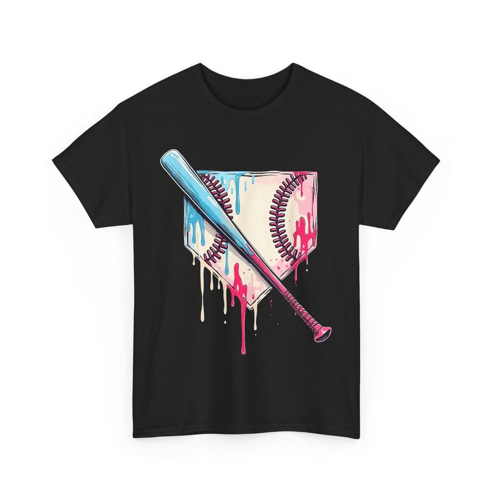 Drip Paint Baseball Bat & Home Plate T-shirt