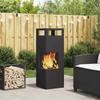 Outdoor Fire Pit Black 35 x 35 x 100 cm Steel