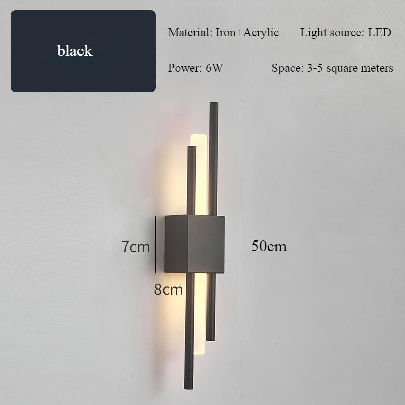 Nordic Modern Simple Gold Lamp Body Restaurant Wall Light Living Room Background Balcony Aisle Bedroom Wall Lamp LED Aesthetics