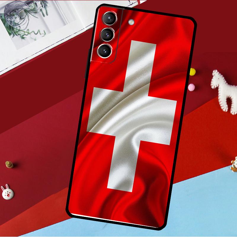 Швейцария Швейцарский флаг Чехол Для Samsung Galaxy S26 S25 S23 S22 S20 S24 Ultra S9 S10 Plus S21 FE S25 FE Чехол для телефона